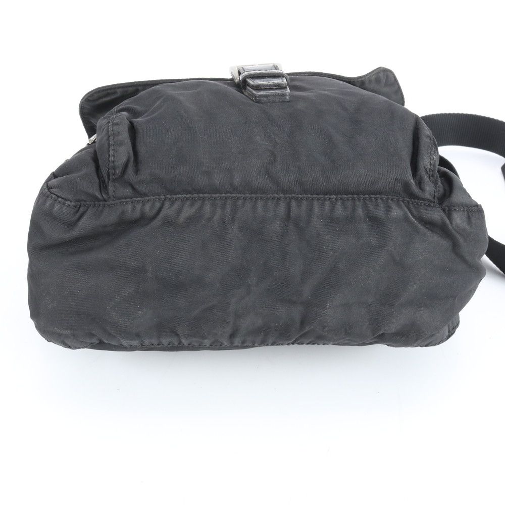 Prada Tessuto Nylon Triangle Logo Leather Shoulder Bag Crossbody Messenger