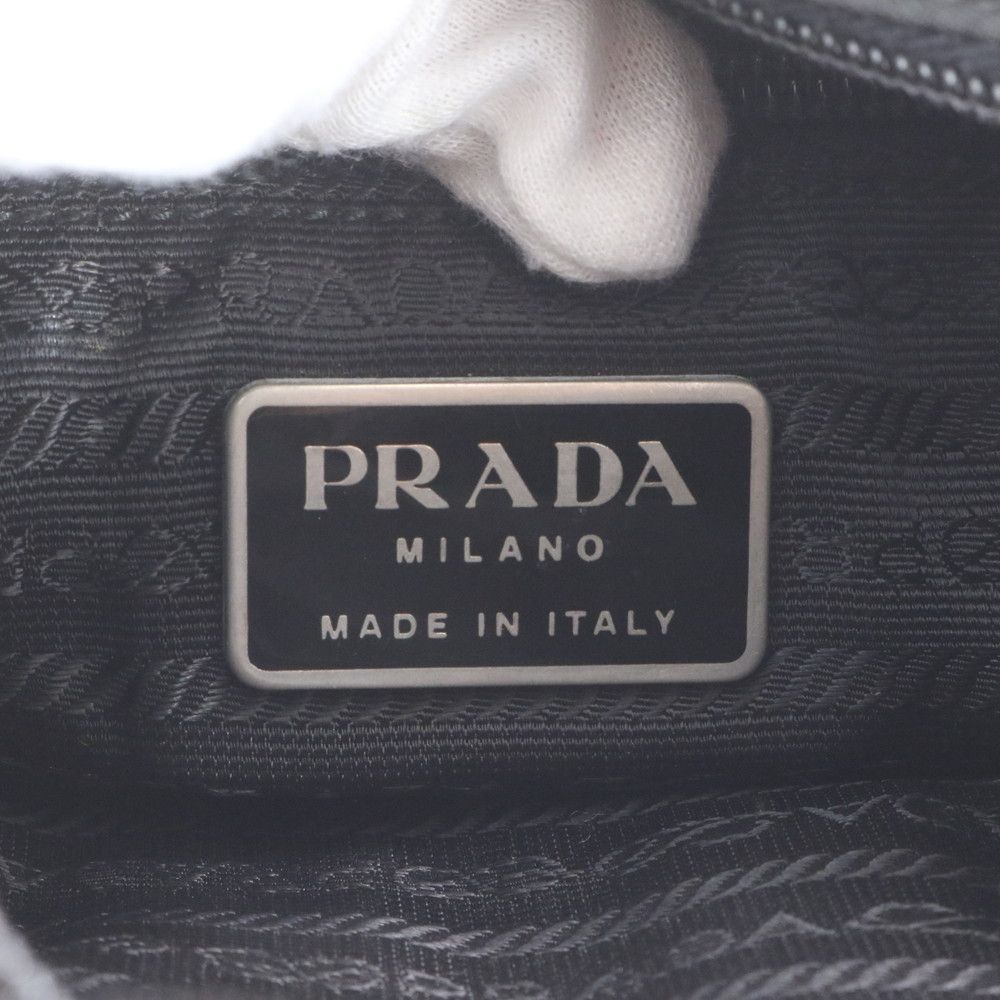 Prada Tessuto Nylon Triangle Logo Leather Shoulder Bag Crossbody Messenger