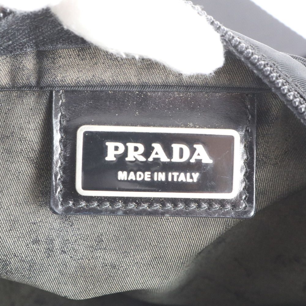 Prada Tessuto Nylon Triangle Logo Leather Shoulder Bag Crossbody Messenger