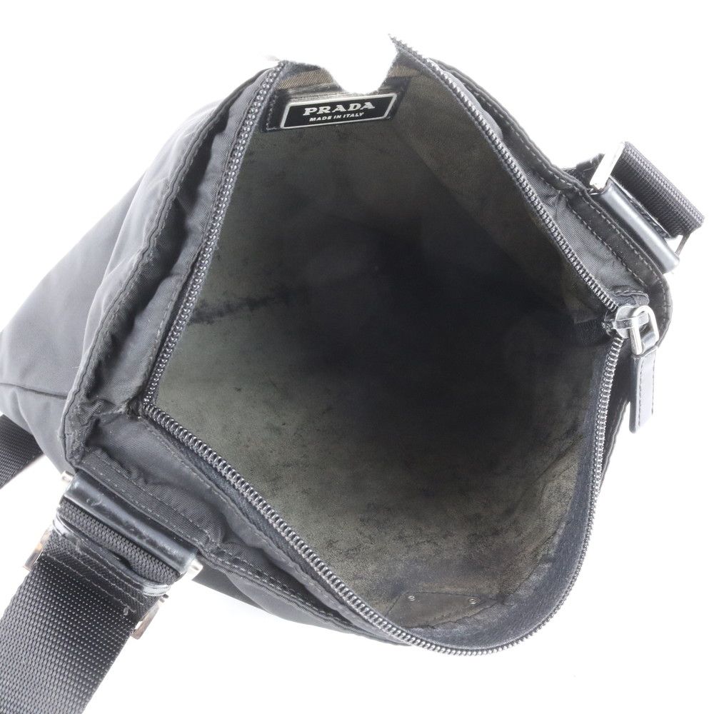 Prada Tessuto Nylon Triangle Logo Leather Shoulder Bag Crossbody Messenger