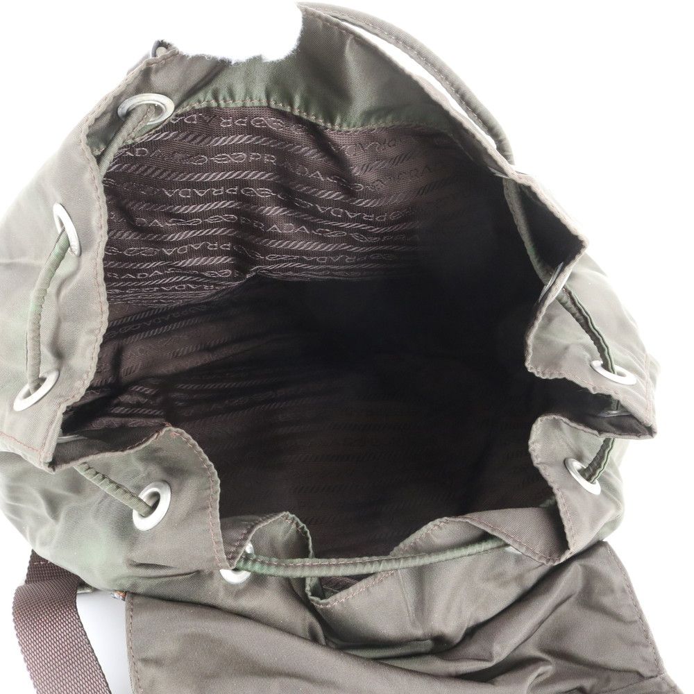 Prada Tessuto Nylon Triangle Logo Leather Backpack Ebe