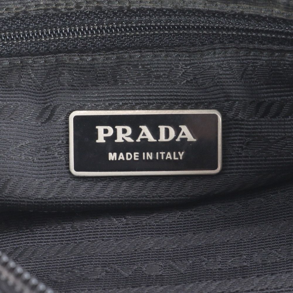 Prada Tessuto Nylon Triangle Logo Leather Shoulder Bag Crossbody Messenger Tote