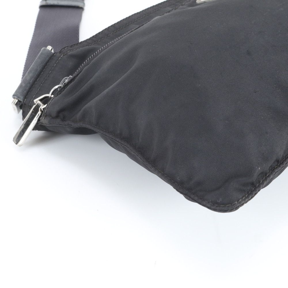 Prada Tessuto Nylon Triangle Logo Leather Shoulder Bag Crossbody Messenger Tote