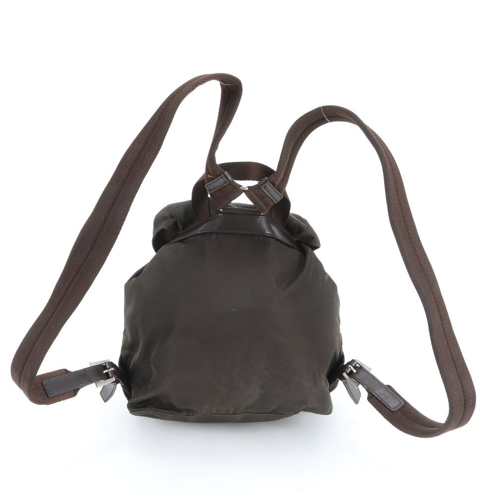 Prada Tessuto Nylon Triangle Logo Leather Backpack Ebe