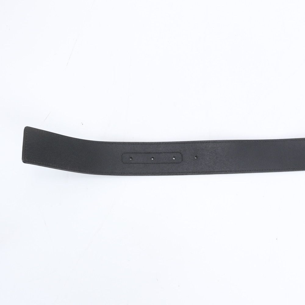 Gucci Interlocking Leather Belt Suit Black Silver Buckle Ewe