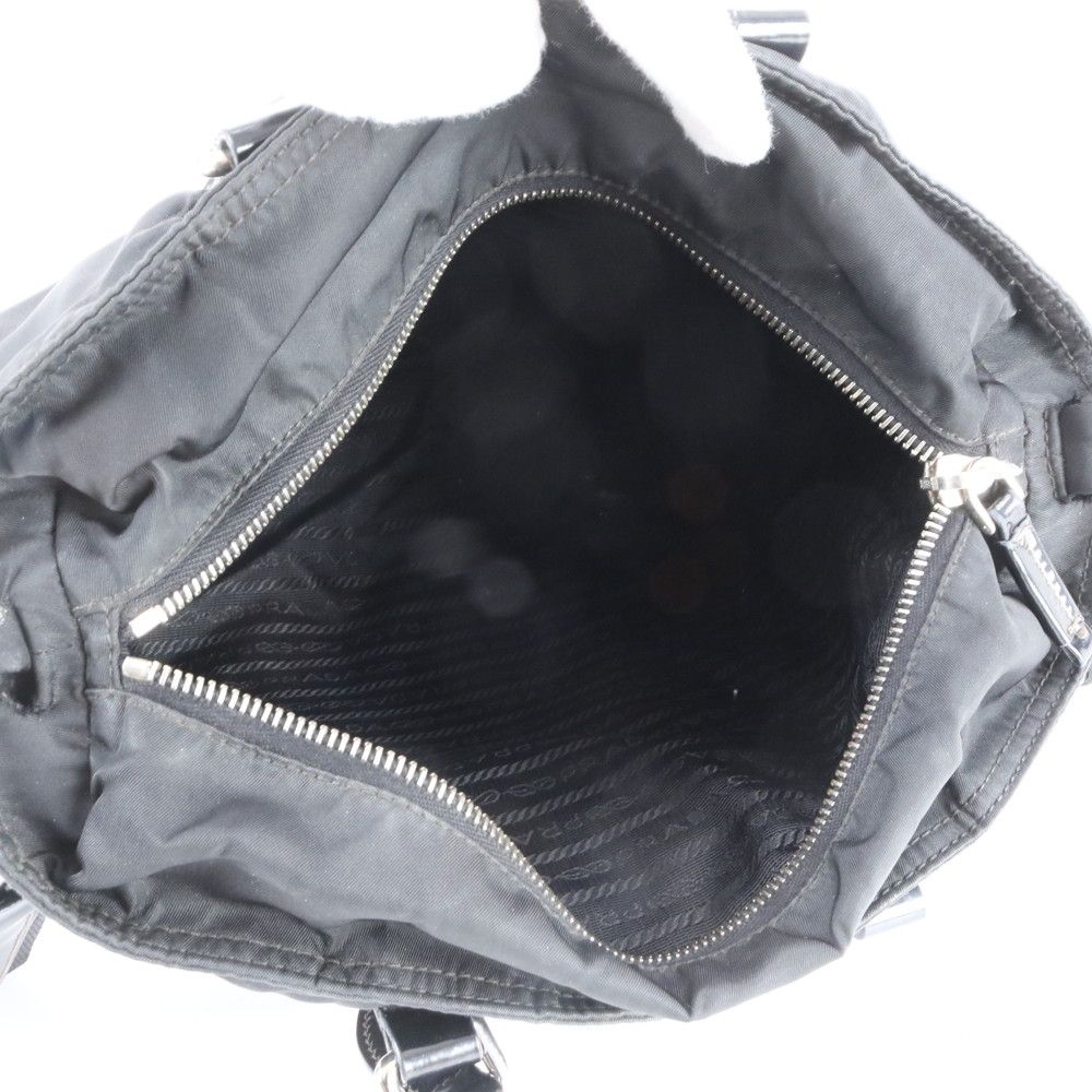 Prada Tessuto Nylon Triangle Logo Leather 2-Way Shoulder Bag Crossbody Tote Ebe