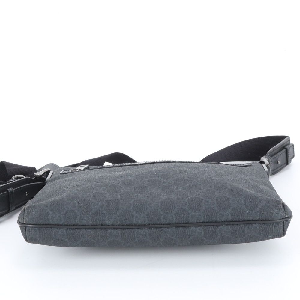 Gucci GG Supreme Leather Shoulder Bag Crossbody Messenger Business Navy Mwe