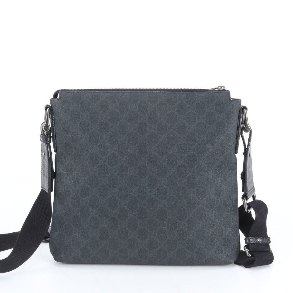 Gucci GG Supreme Leather Shoulder Bag Crossbody Messenger Business Navy Mwe