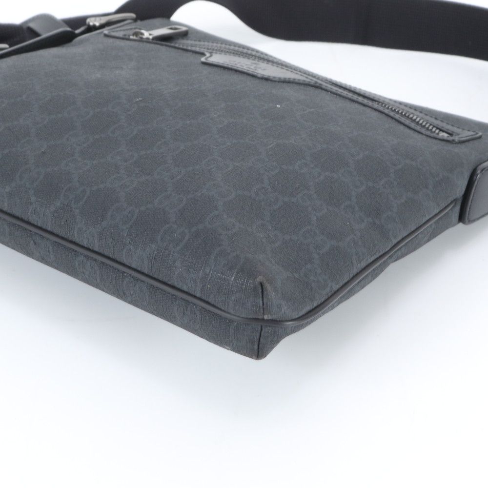 Gucci GG Supreme Leather Shoulder Bag Crossbody Messenger Business Navy Mwe