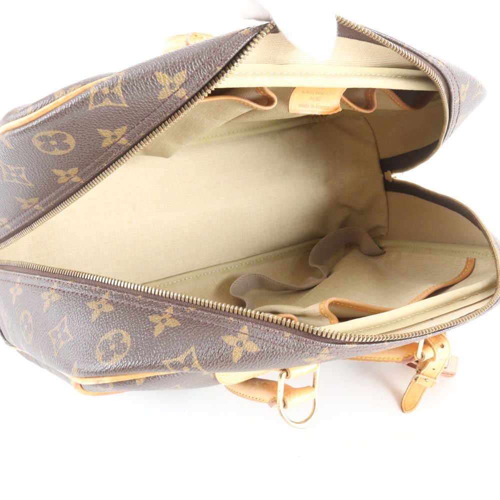 Louis Vuitton Monogram Deauville Leather Tote Shoulder Hand Brown Rbe