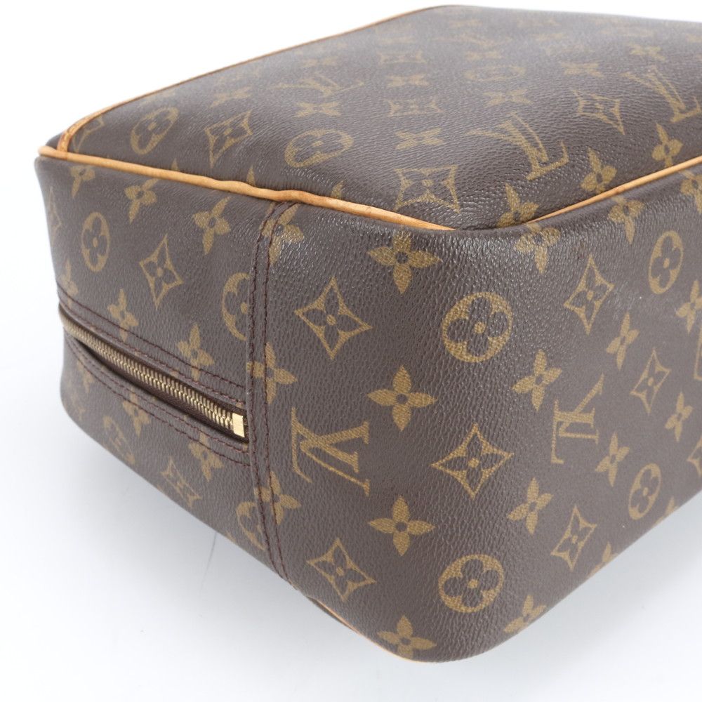 Louis Vuitton Monogram Deauville Leather Tote Shoulder Hand Brown Rbe