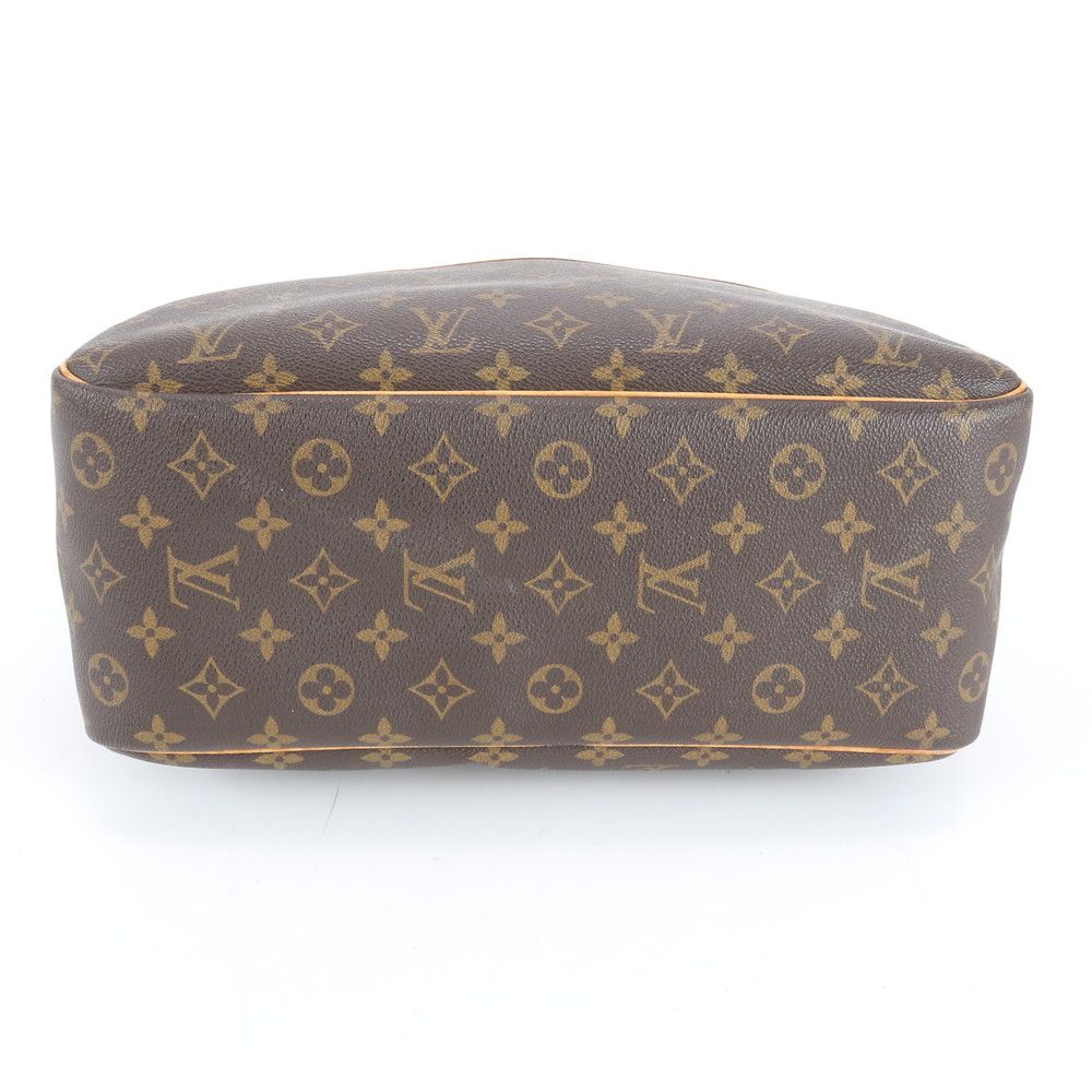 Louis Vuitton Monogram Deauville Leather Tote Shoulder Hand Brown Rbe
