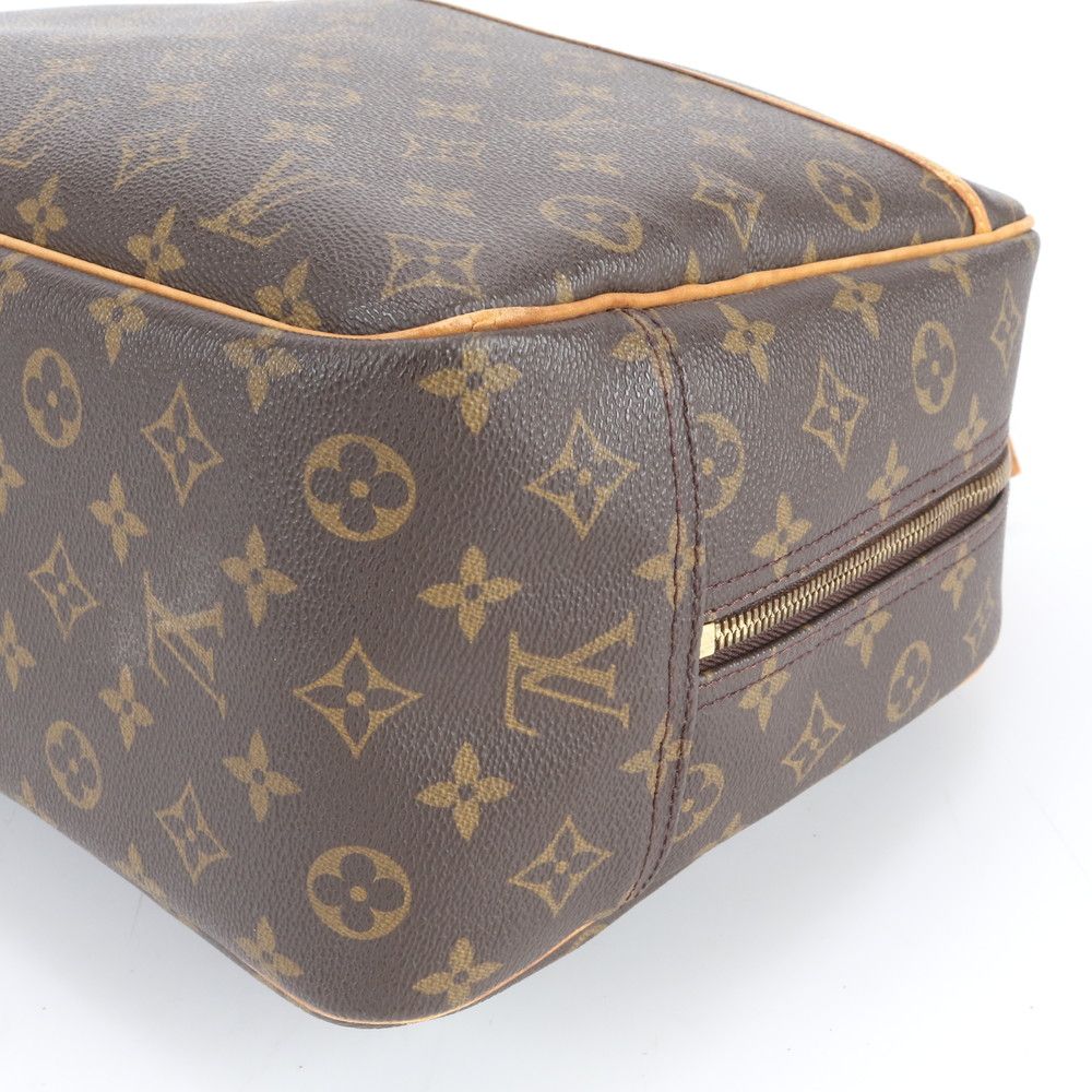 Louis Vuitton Monogram Deauville Leather Tote Shoulder Hand Brown Rbe