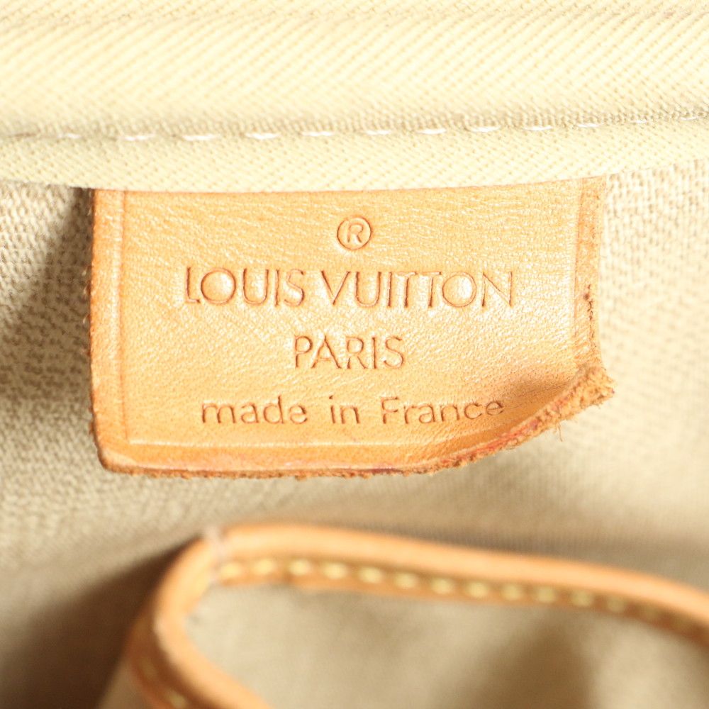 Louis Vuitton Monogram Deauville Leather Tote Shoulder Hand Brown Rbe