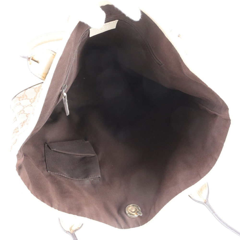 Gucci GG Canvas Sherry Prince Leather Tote Shoulder Hand Mbe