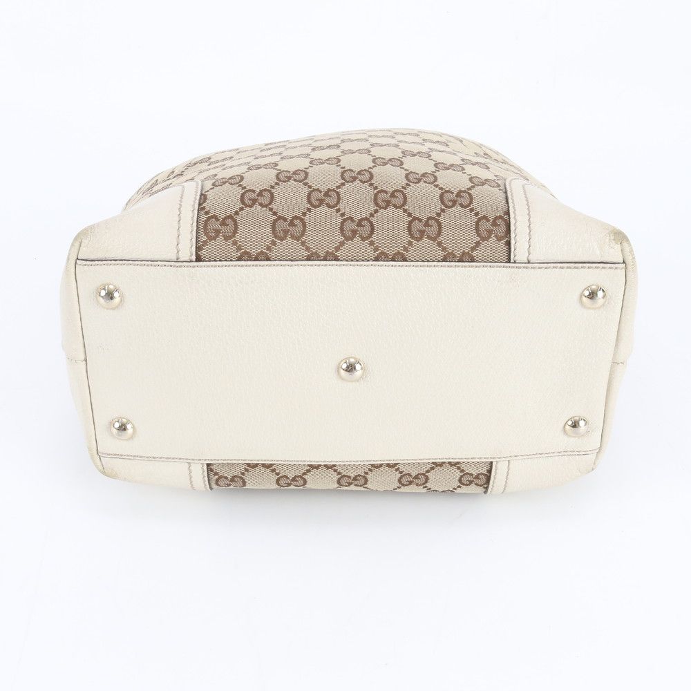 Gucci GG Canvas Sherry Prince Leather Tote Shoulder Hand Mbe