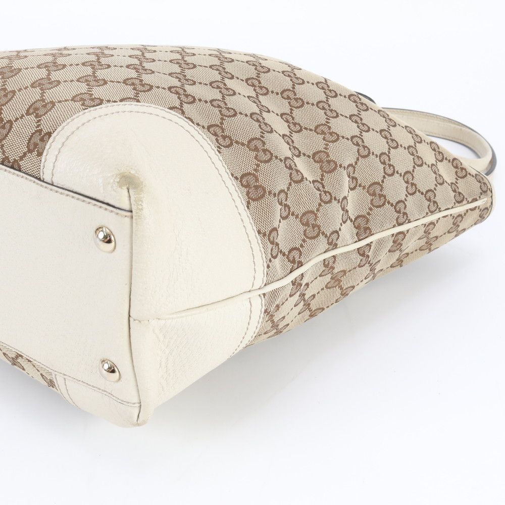 Gucci GG Canvas Sherry Prince Leather Tote Shoulder Hand Mbe