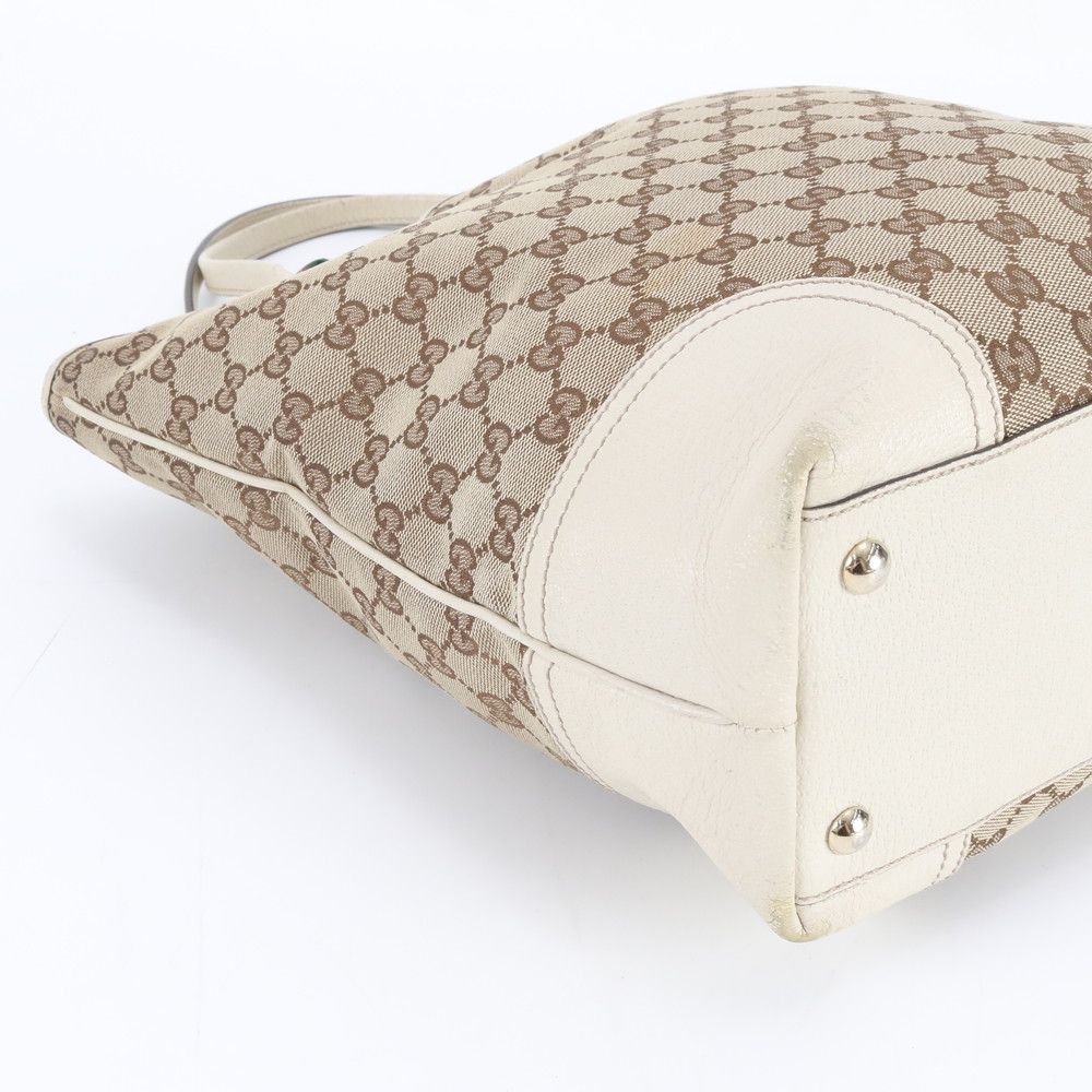 Gucci GG Canvas Sherry Prince Leather Tote Shoulder Hand Mbe