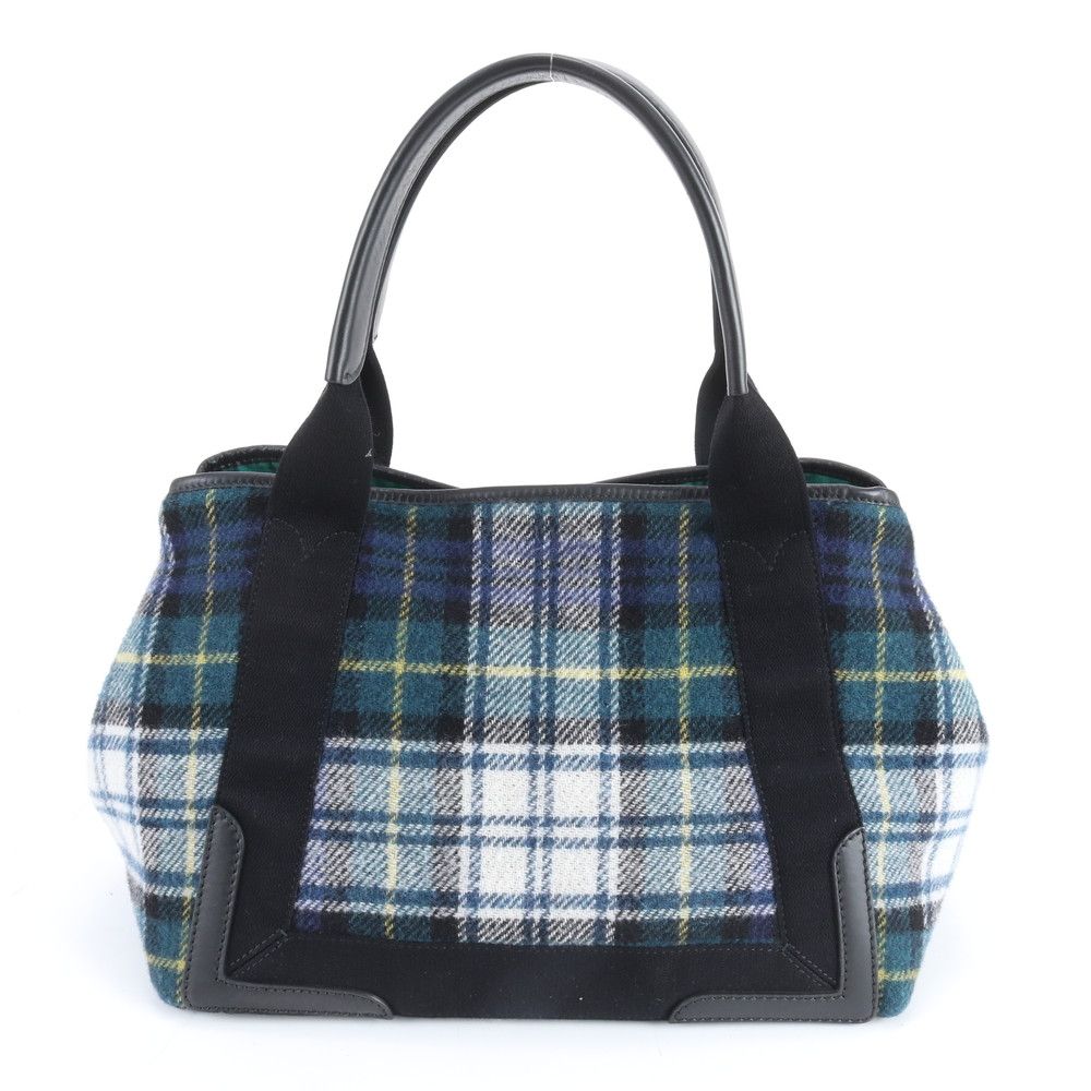 Balenciaga Navy Cabas Check Leather Tote Shoulder Hand Rbe