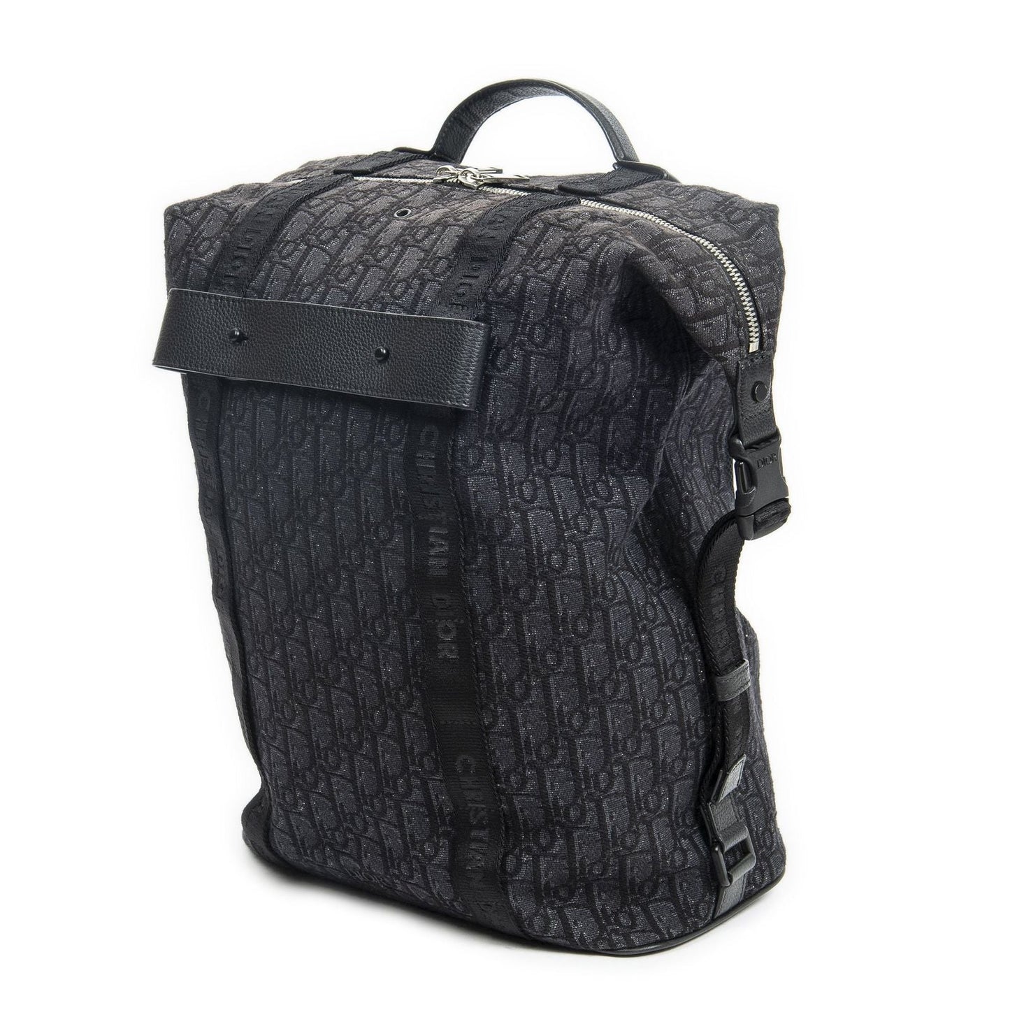 Dior Safari Backpack Black Oblique Peacock Canvas