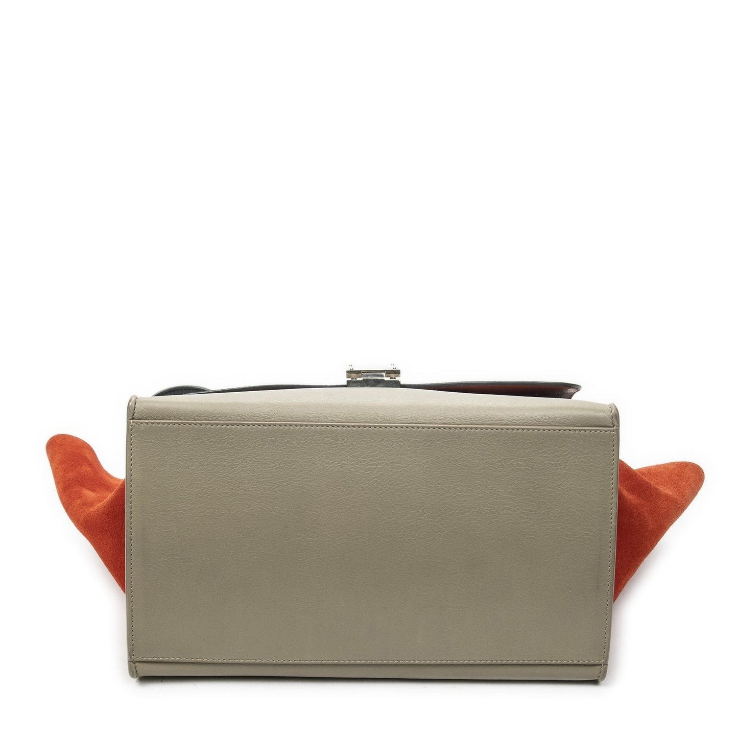 Celine Tricolor Trapeze Beige Black Red Calfskin Leather Messenger Bag