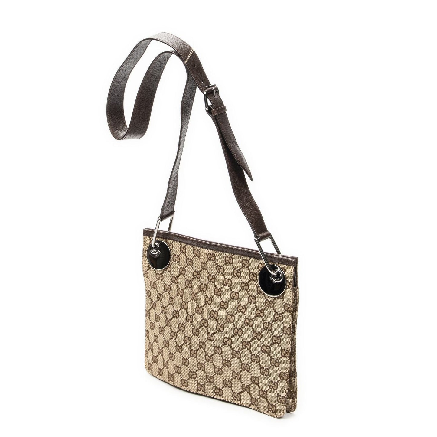 Gucci Eclipse Crossbody Shoulder Bag Beige Brown GG Canvas