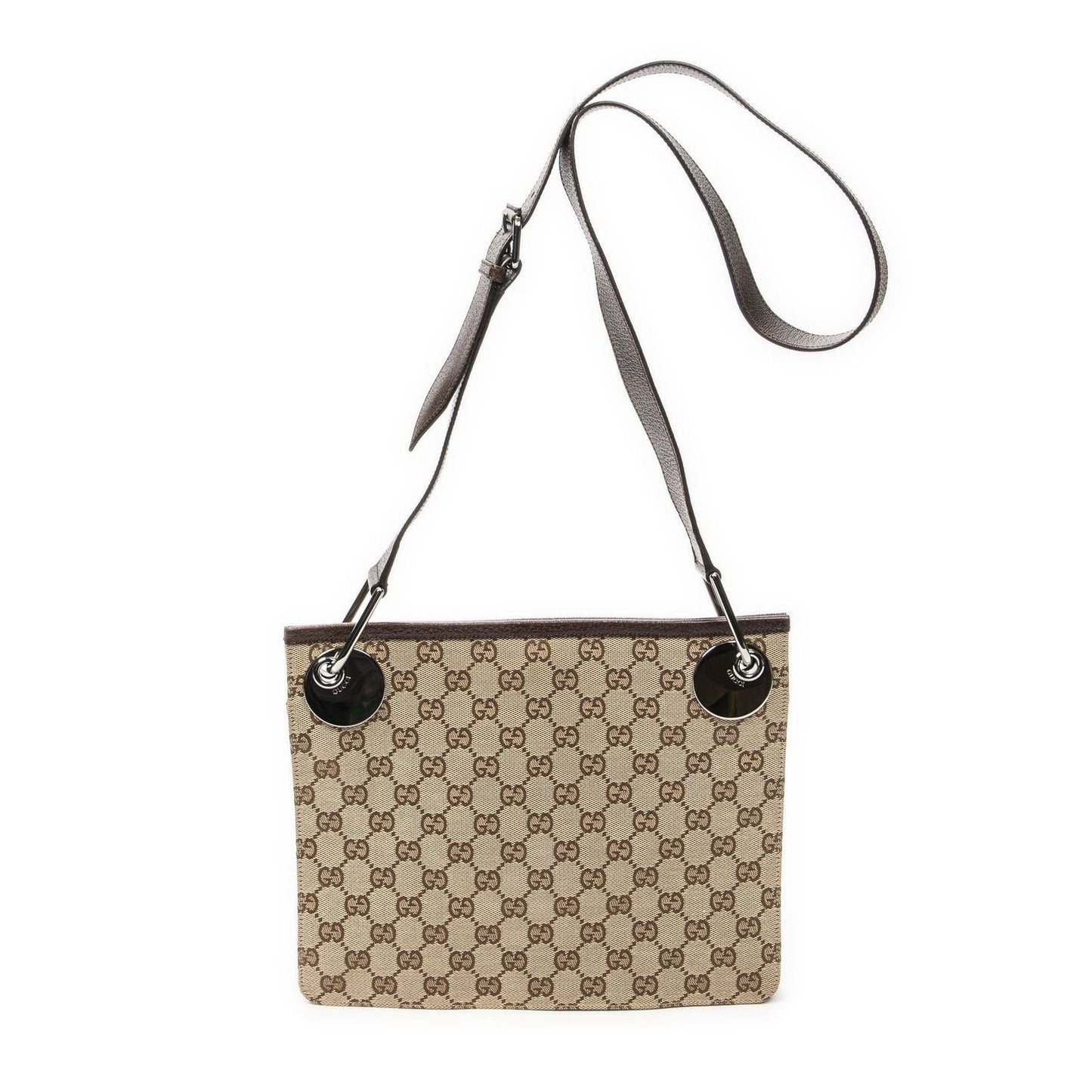 Gucci Eclipse Crossbody Shoulder Bag Beige Brown GG Canvas