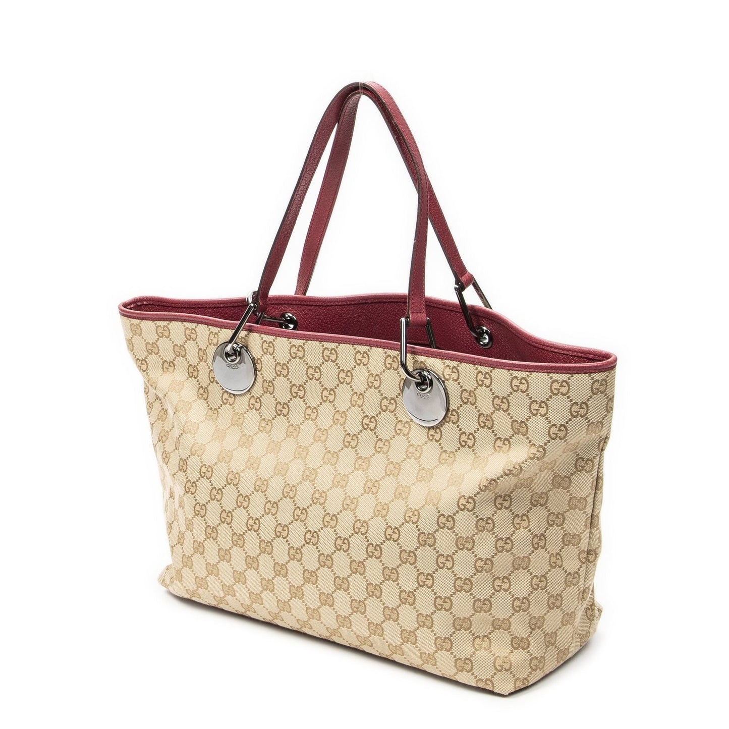Gucci Large Eclipse Tote Beige Fuchsia GG Canvas
