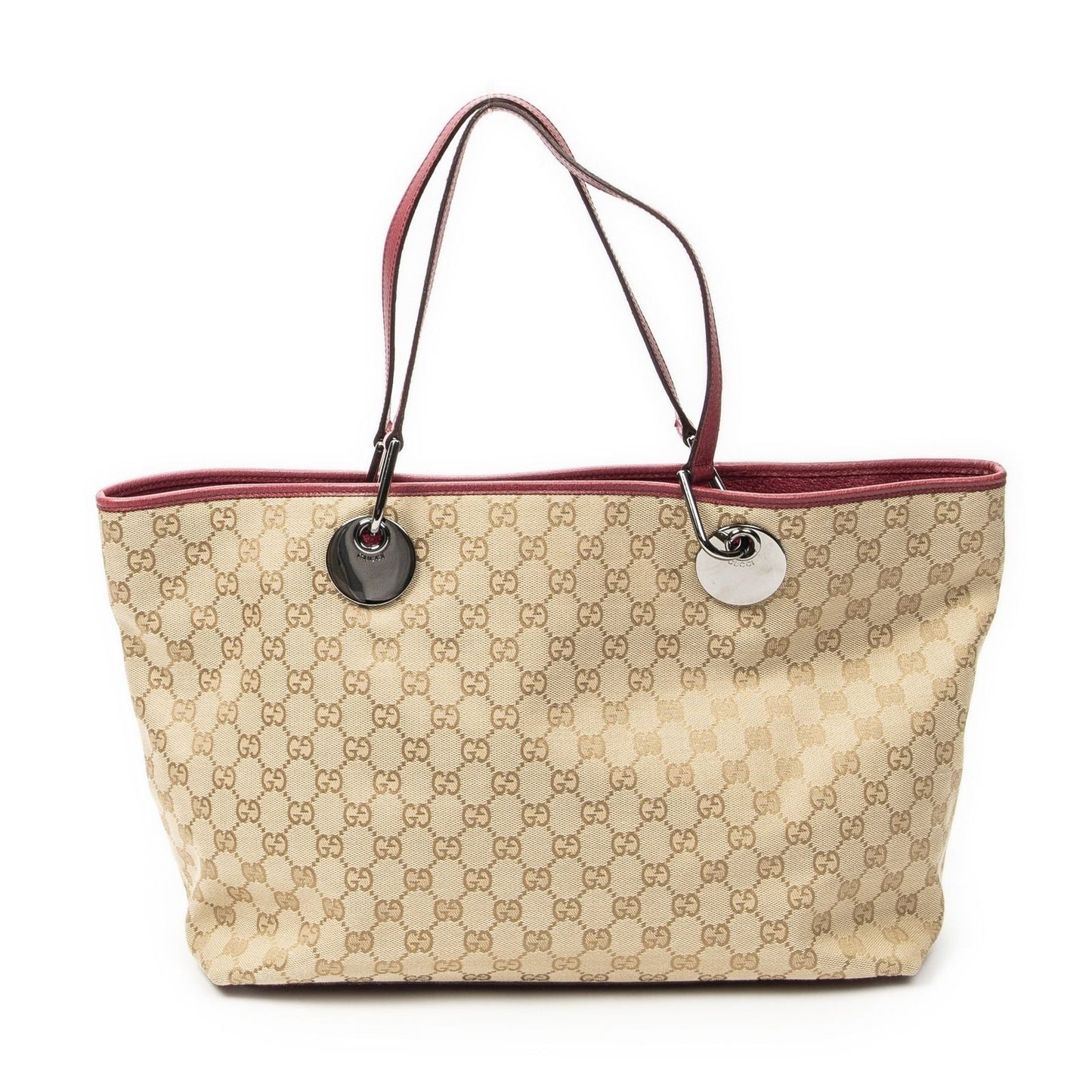Gucci Large Eclipse Tote Beige Fuchsia GG Canvas