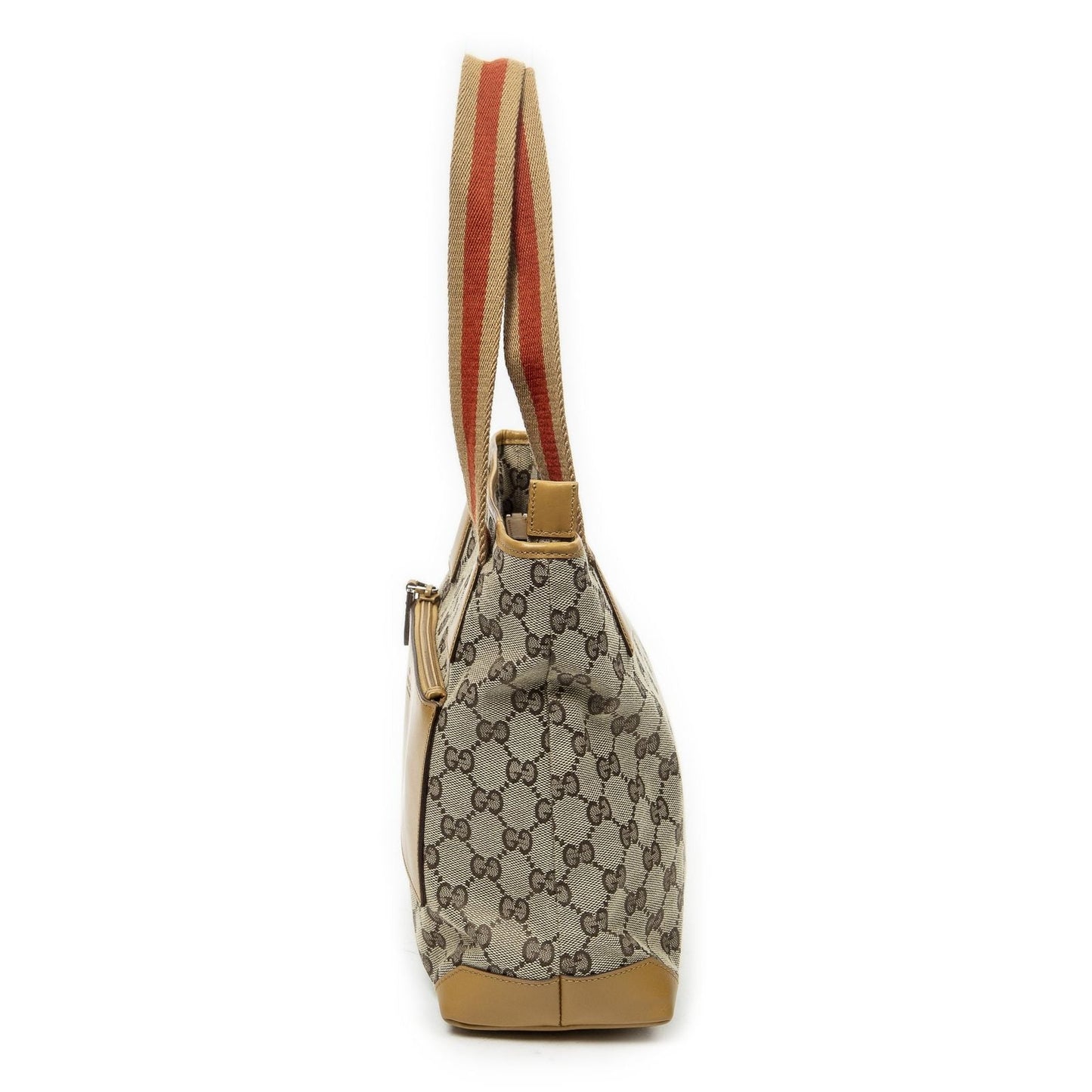Gucci Front Pocket Zip Tote Beige Tan GG Canvas