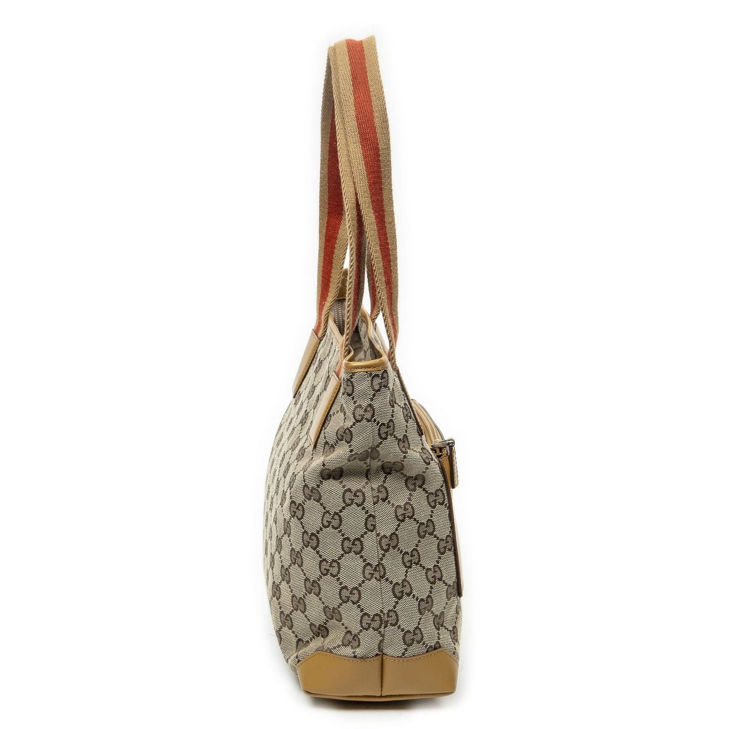 Gucci Front Pocket Zip Tote Beige Tan GG Canvas
