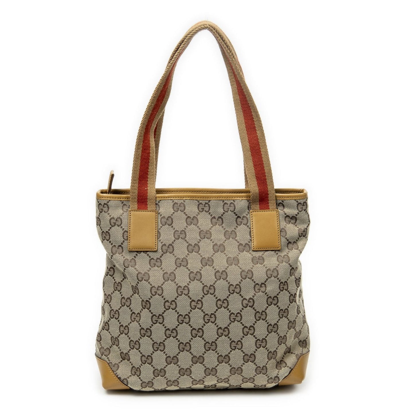 Gucci Front Pocket Zip Tote Beige Tan GG Canvas