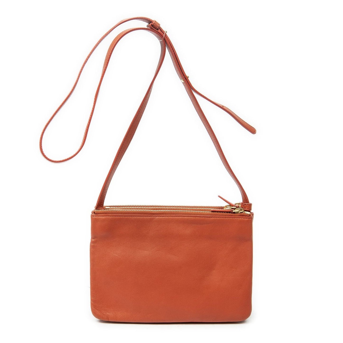 Celine Small Trio Crossbody Orange Calfskin Leather