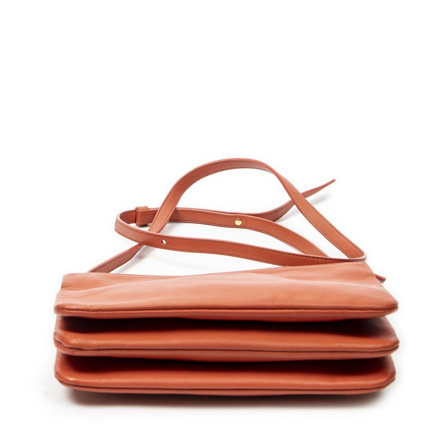 Celine Small Trio Crossbody Orange Calfskin Leather