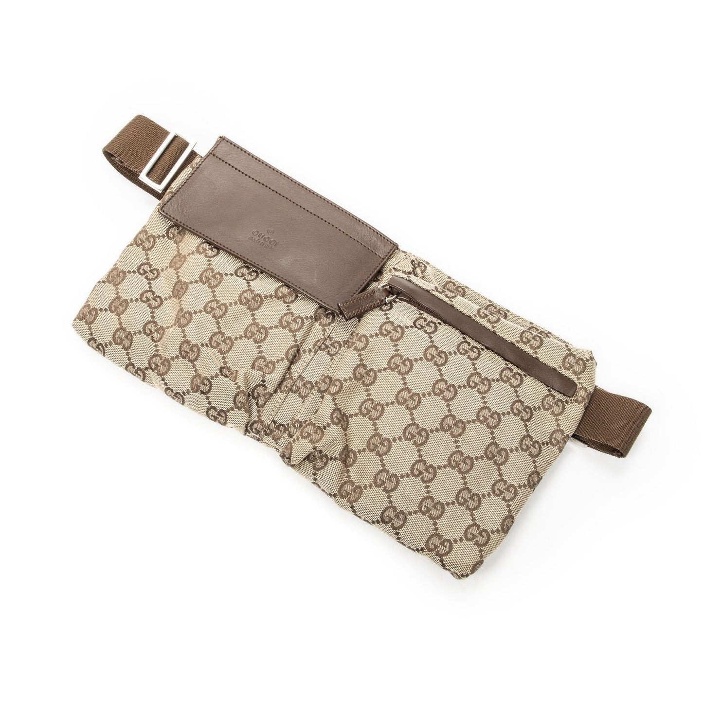 Gucci Waist Pouch Beige Brown GG Canvas