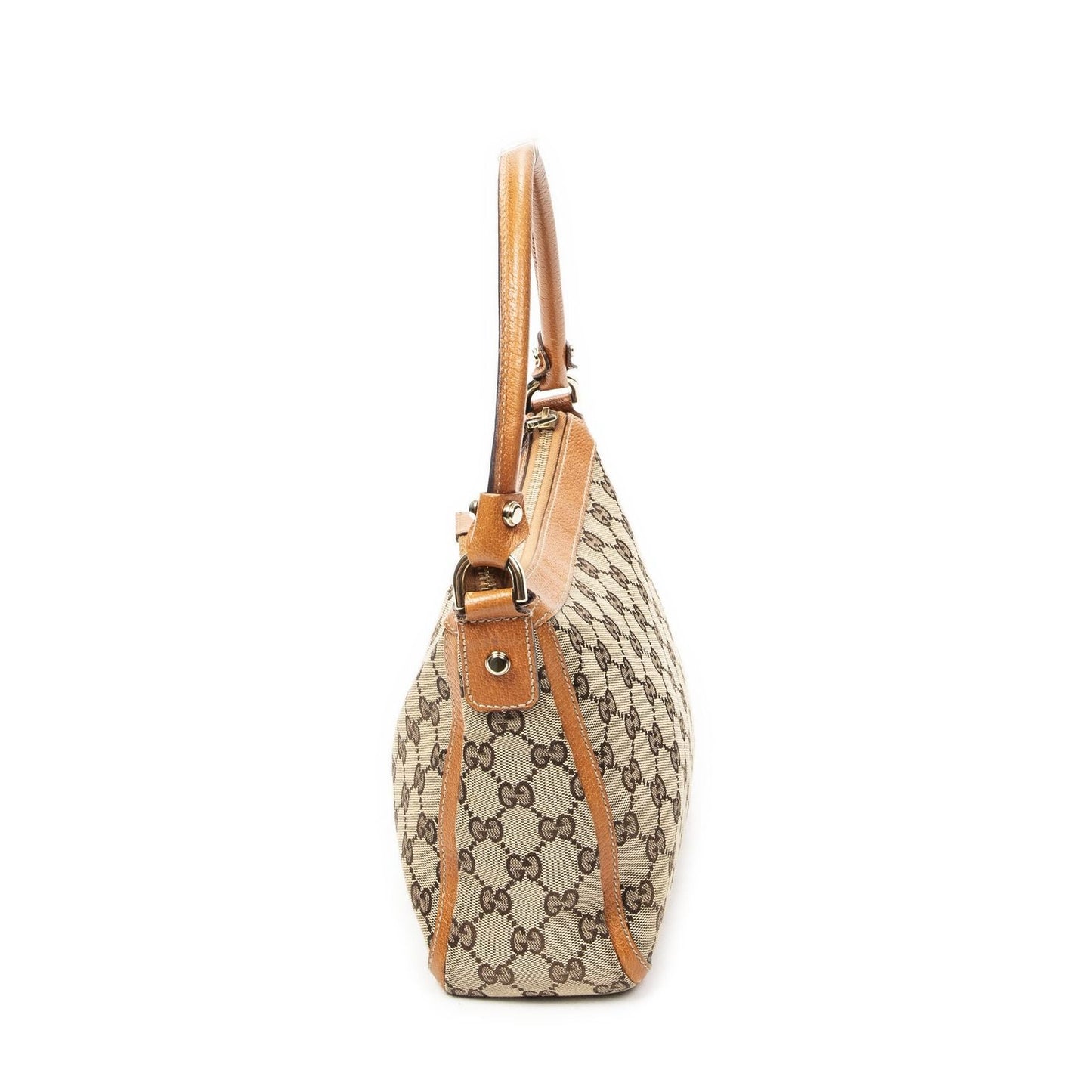 Gucci Small Abbey Top Handle Orange Beige GG Canvas