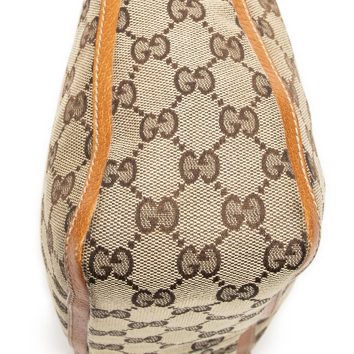 Gucci Small Abbey Top Handle Orange Beige GG Canvas
