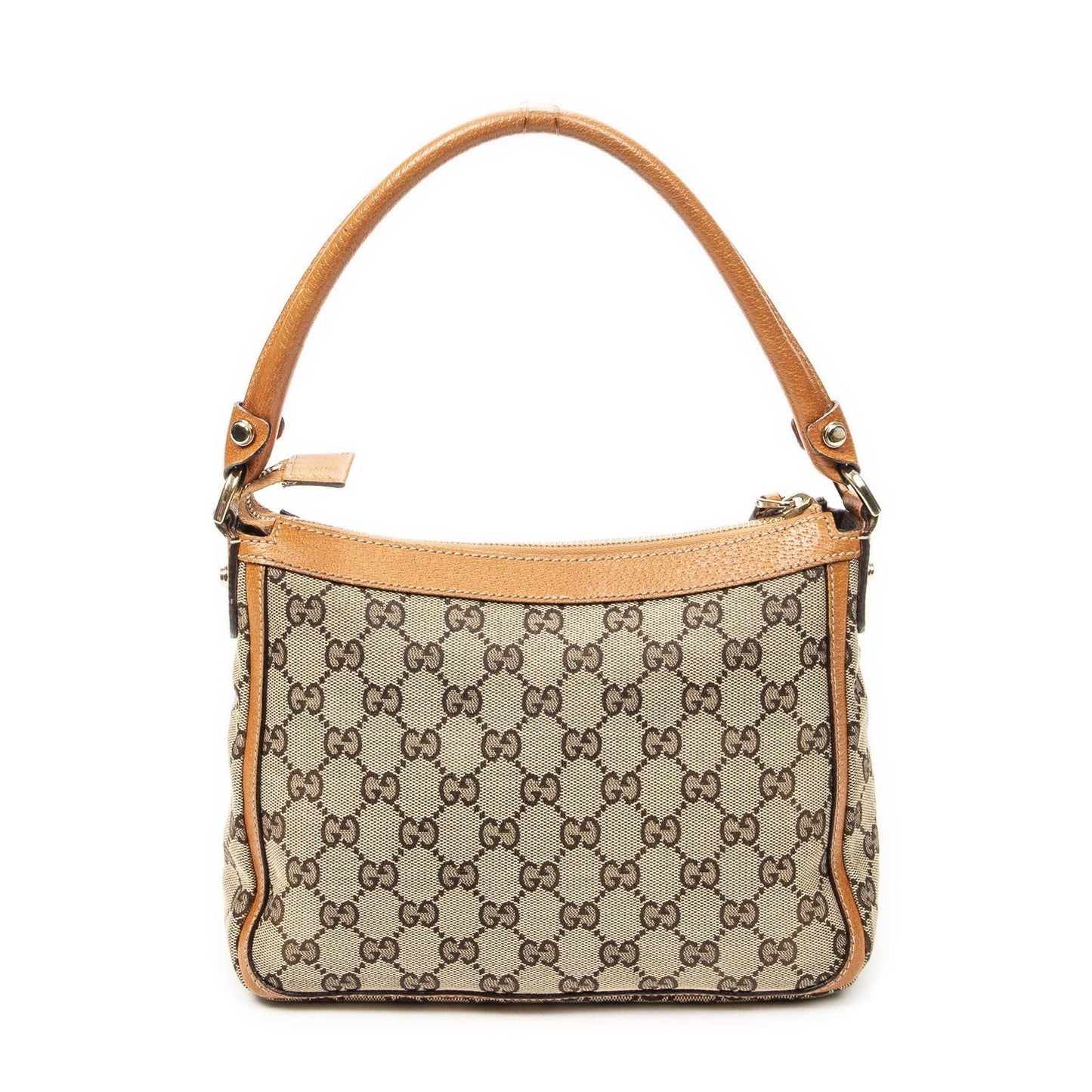 Gucci Small Abbey Top Handle Orange Beige GG Canvas