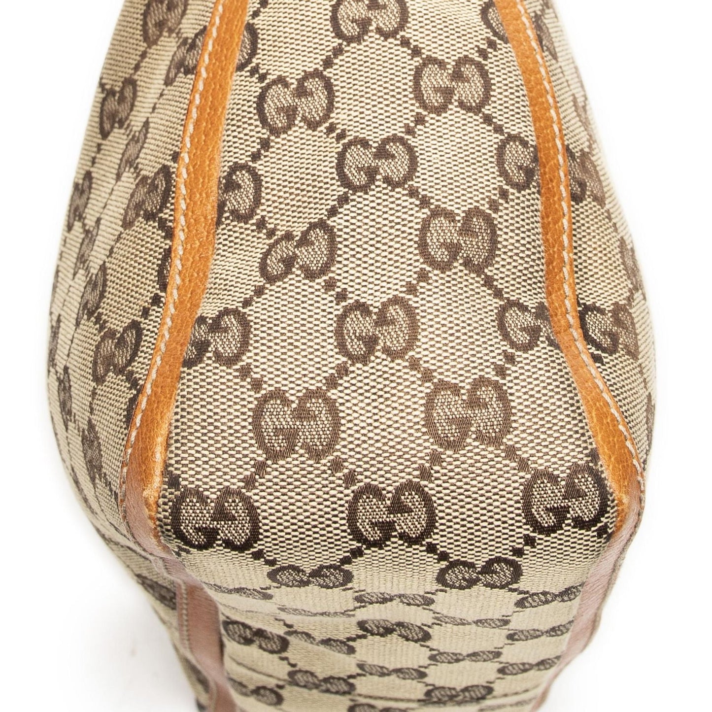 Gucci Small Abbey Top Handle Orange Beige GG Canvas