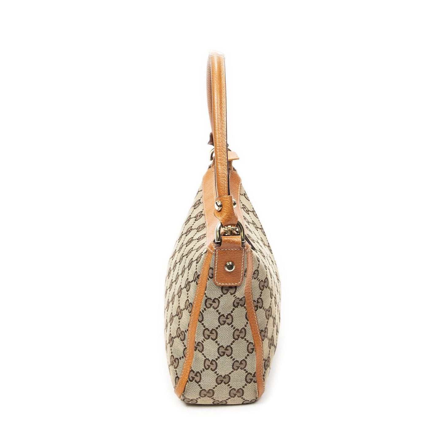 Gucci Small Abbey Top Handle Orange Beige GG Canvas