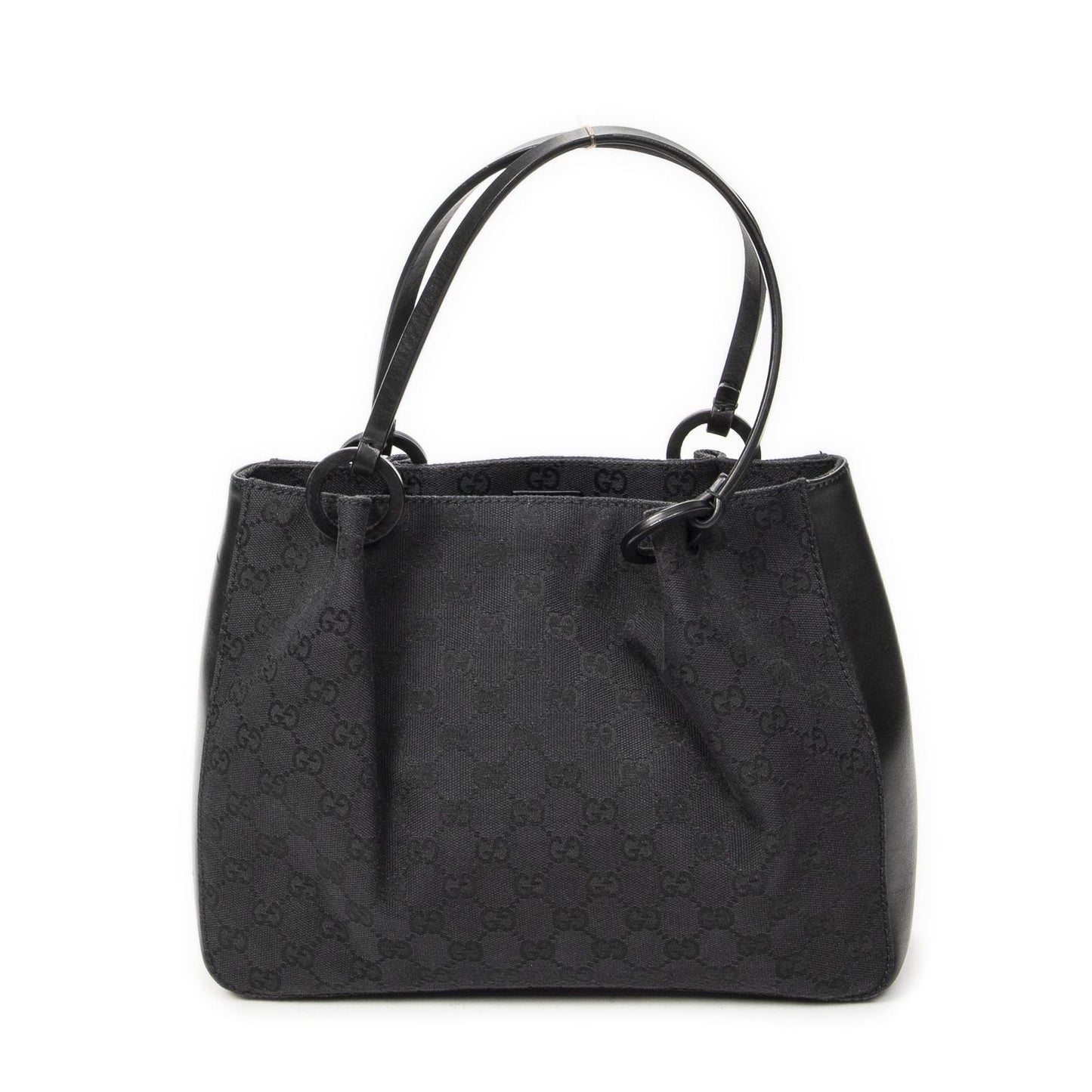 Gucci GG O-ring Tote Black Canvas