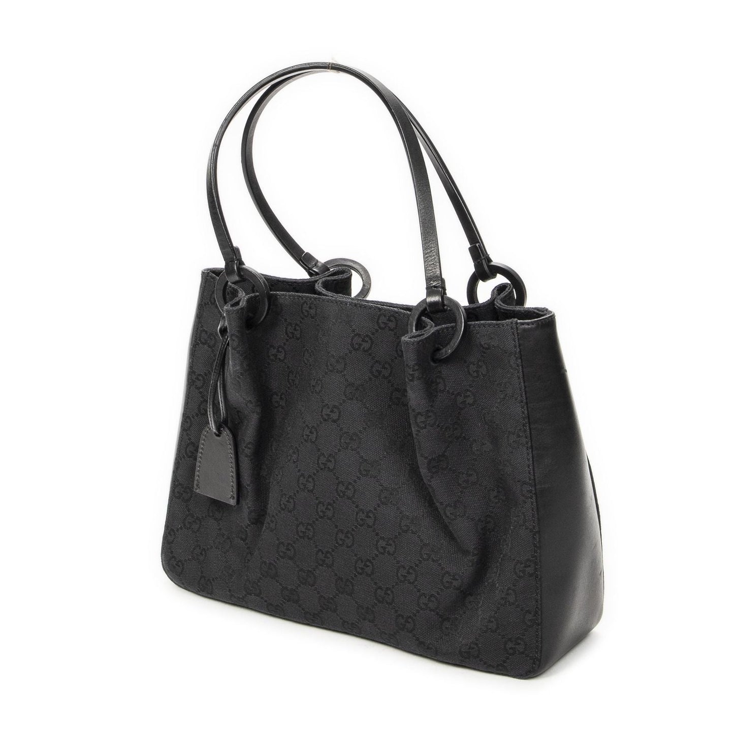 Gucci GG O-ring Tote Black Canvas