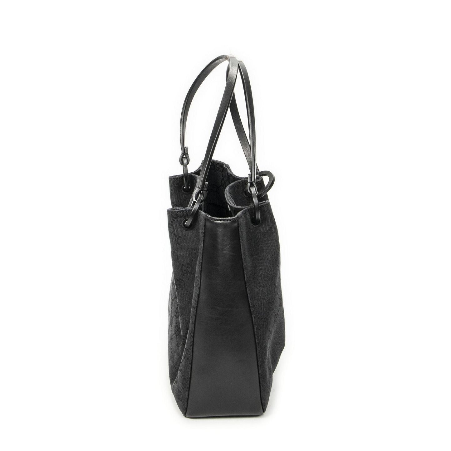 Gucci GG O-ring Tote Black Canvas