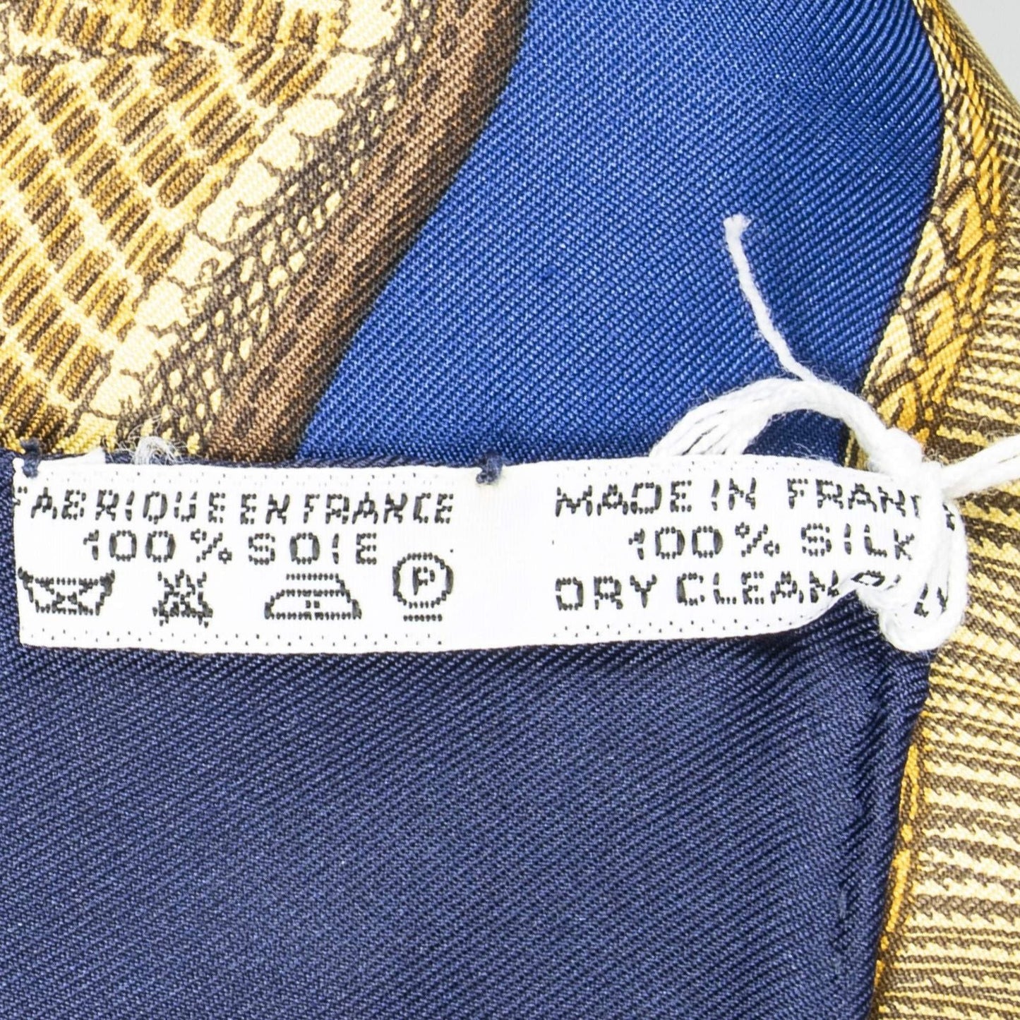 Hermes Scarf Navy Green 100% Gold Twill Silk