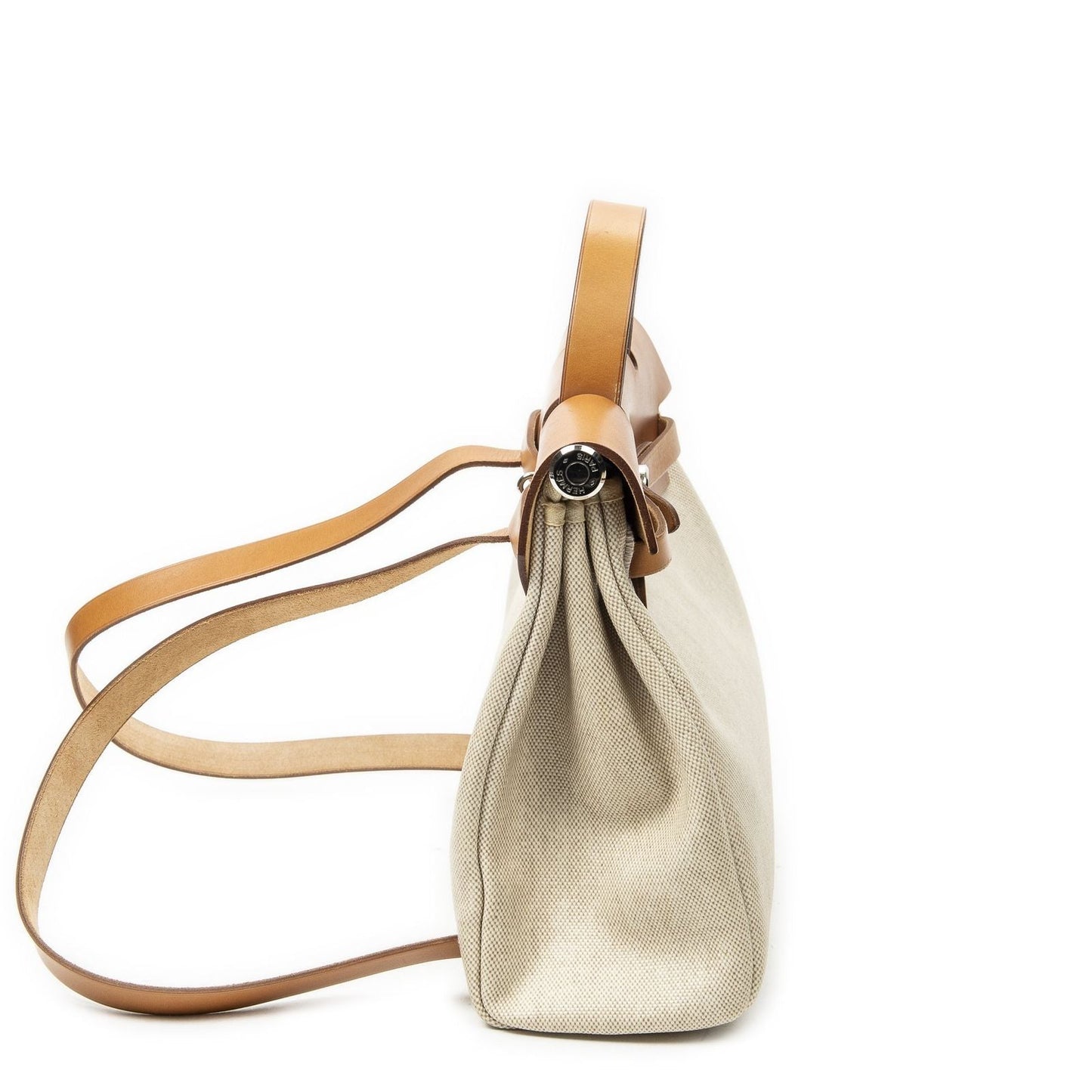 Hermes Herbag a Dos Tan Beige Toile Ash Handbag