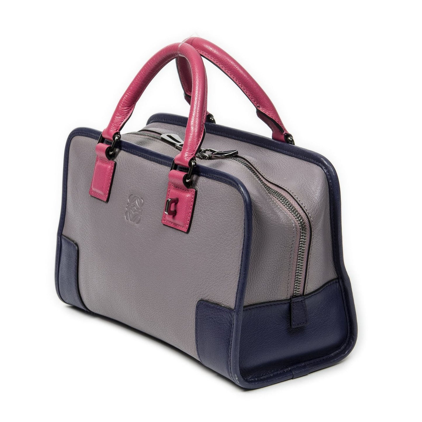 Loewe Tricolor Amazona Lilac Purple Pink Gray Calfskin Leather