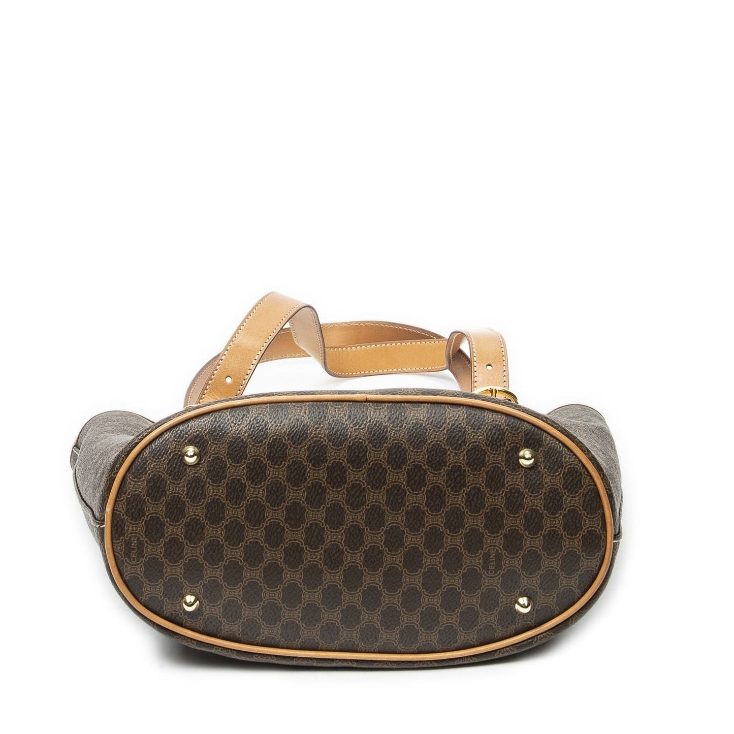 Celine Vintage Bucket Tote Brown Macadam Canvas