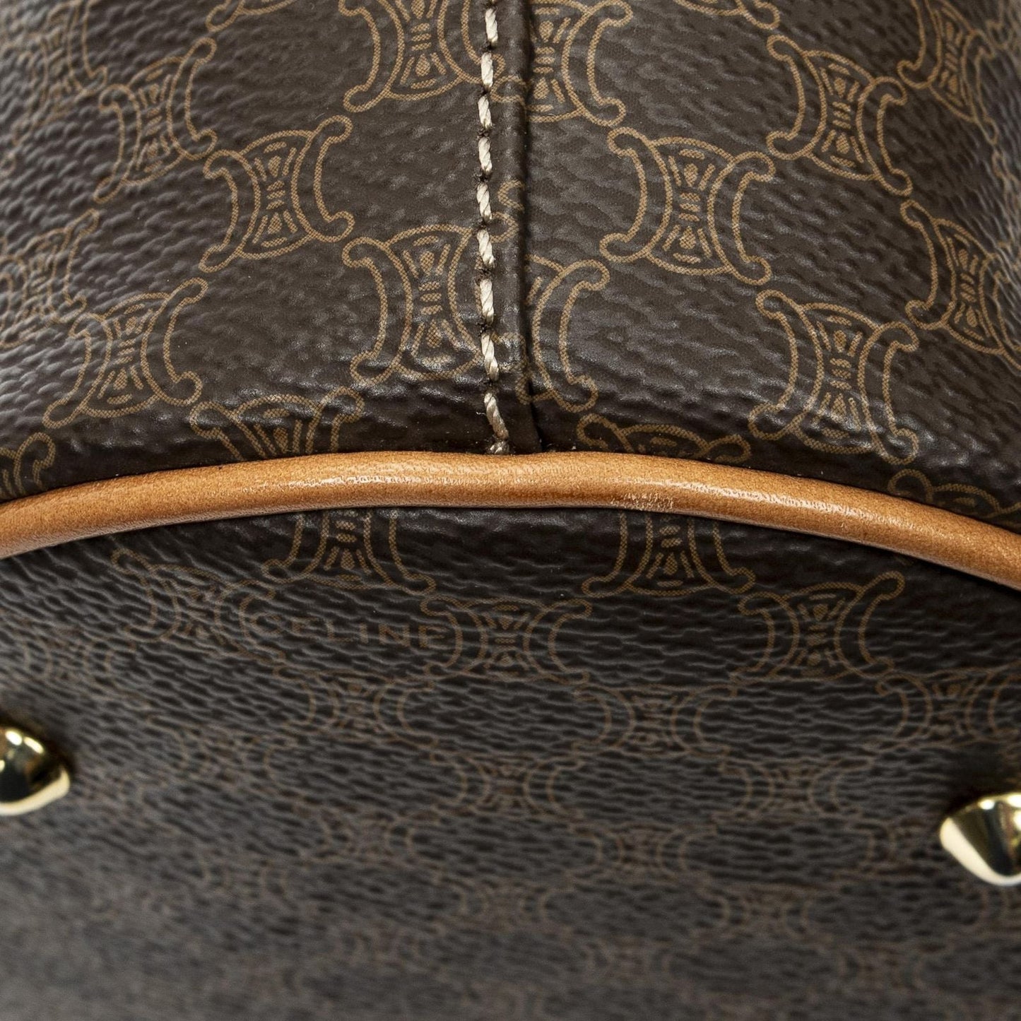 Celine Vintage Bucket Tote Brown Macadam Canvas