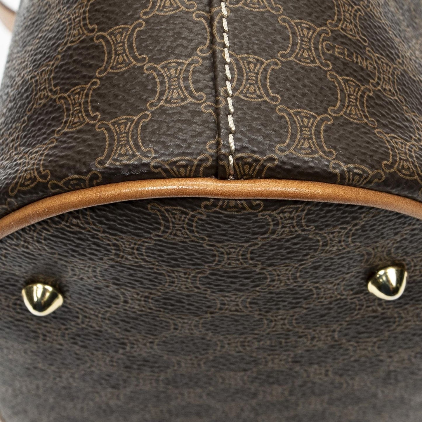 Celine Vintage Bucket Tote Brown Macadam Canvas