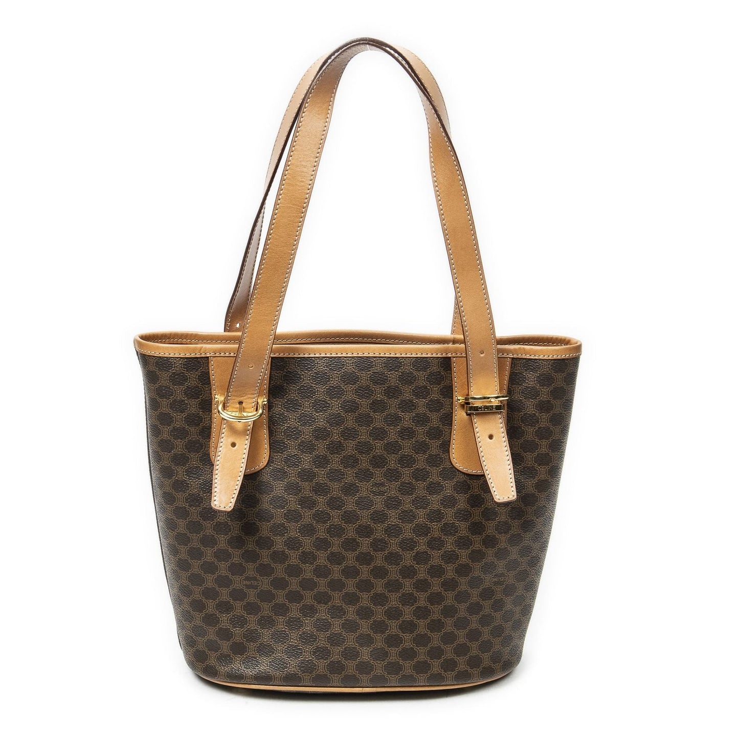 Celine Vintage Bucket Tote Brown Macadam Canvas